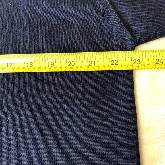 Bugatti Navy & Cream Long Sleeve Zip Up Knit Sweater Size 42 (Large) - Picture 7 of 10